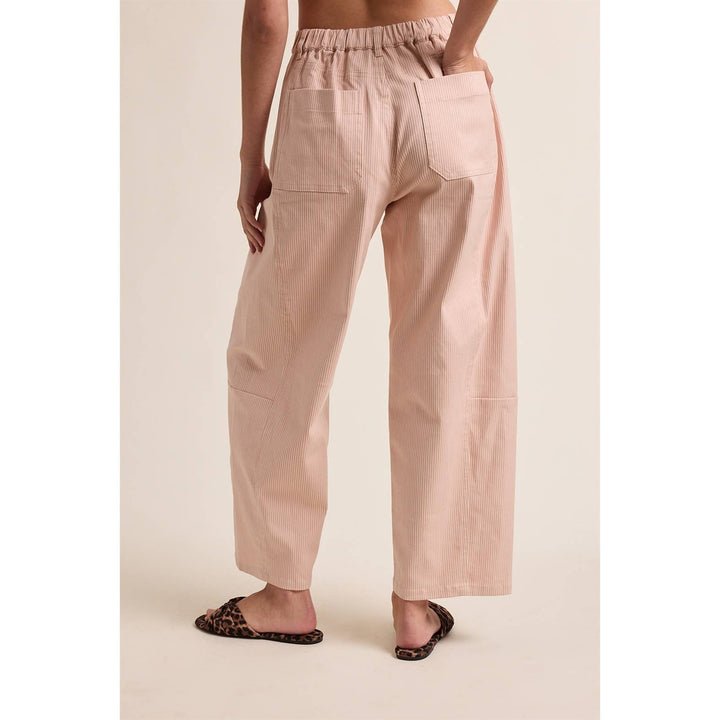 PINSTRIPE RELAXED WIDE LEG COTTON PANTS / WL25