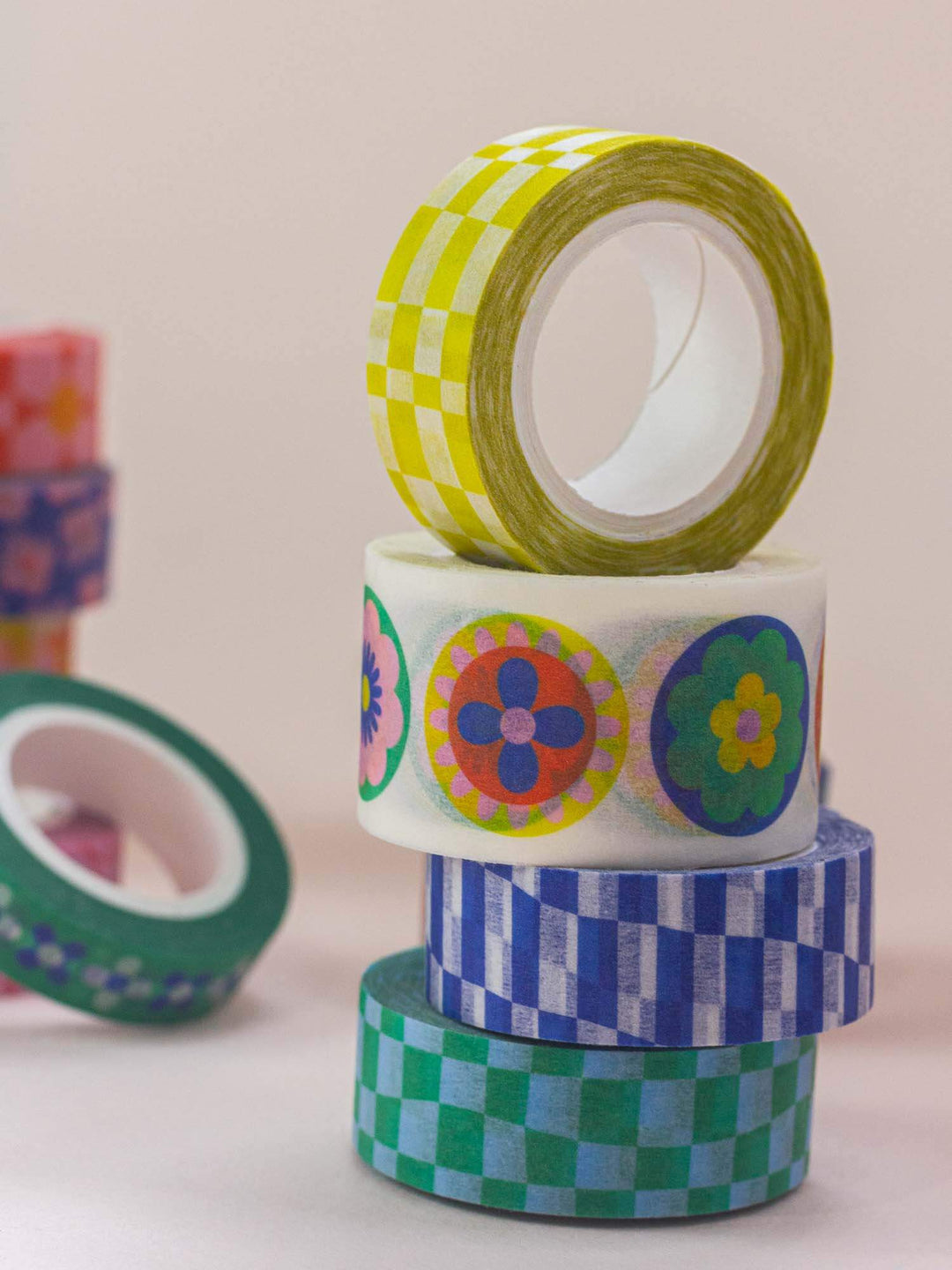 Lean Ennui 15mm • Leaning Checkerboard Washi Tape MD236