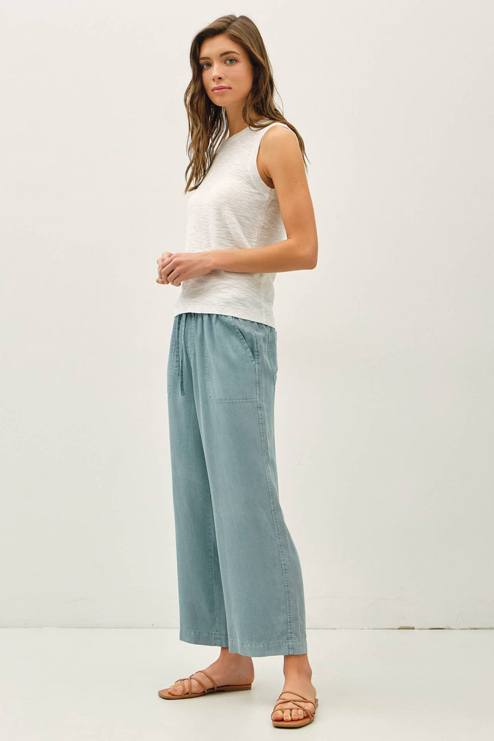 TENCEL DRAWSTRING WIDE LEG PANTS BC234