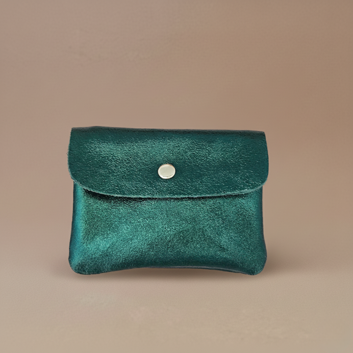 Cowhide leather coin purse Kangoobis: Rose clair