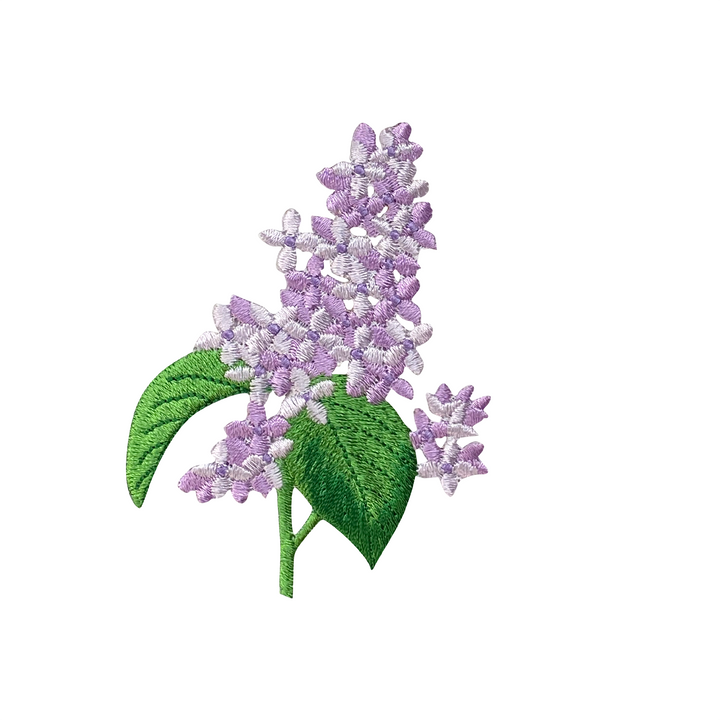 Lilac Flower, Realistic, Embroidered, Iron on Patch IR