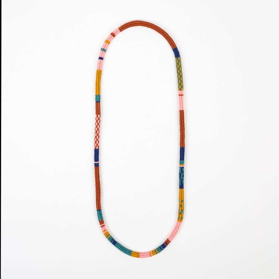 Patchwork Tube Beaded Necklace APL22