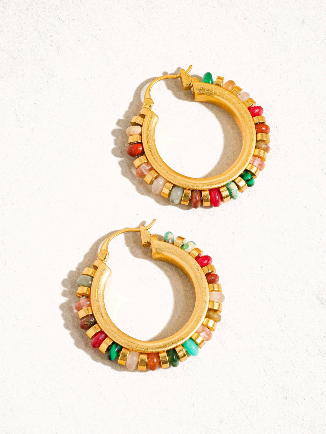 Capri 18K Gold Color Beaded Resort Hoop Earring FLA08