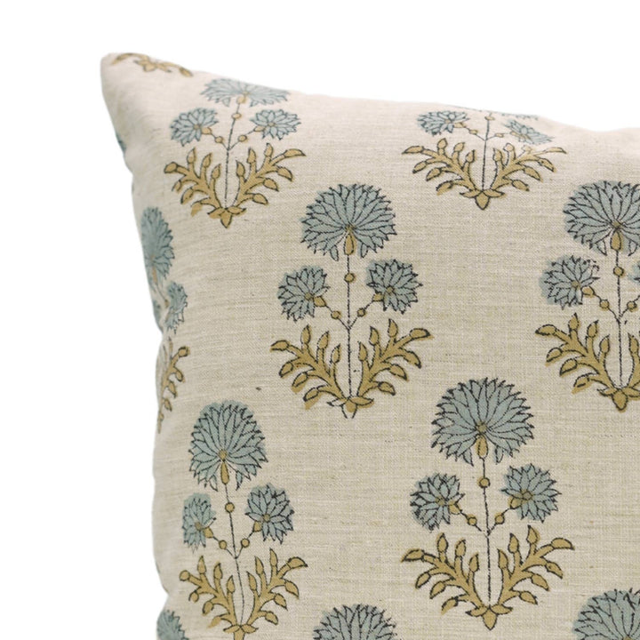 Handcrafted Block Print Linen Blend Pillow Cover - Rishi FB02