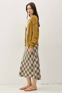 CHUNKY RIBBED KNIT RAW SEAM CARDIGAN
