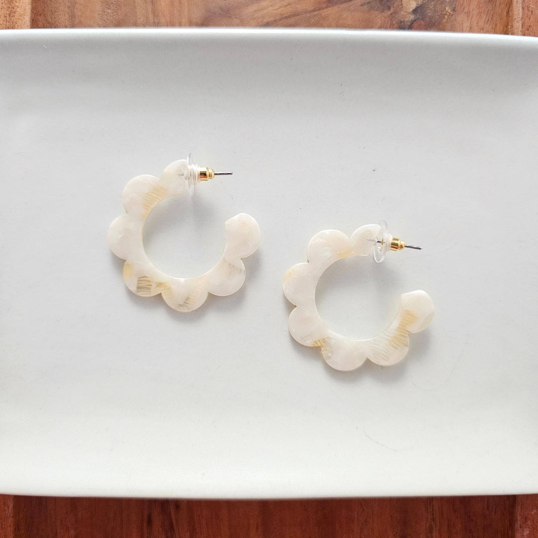 Flora Hoops - Cream // Jewelry, Earrings, Flower SS967