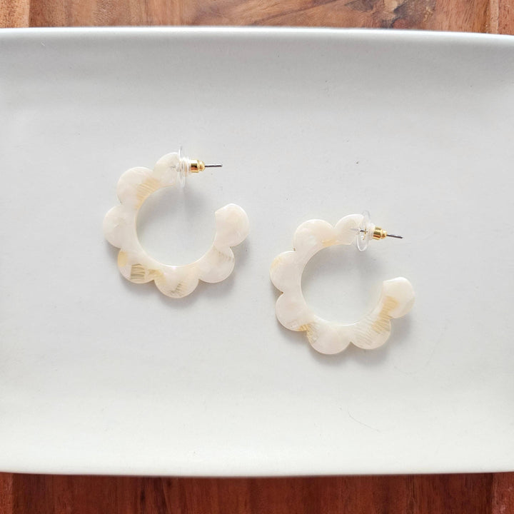 Flora Hoops - Cream // Jewelry, Earrings, Flower SS967