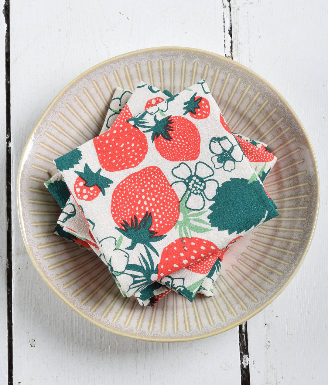 Organic Cotton Strawberry Napkins - 20" x 20" - Set of 4 HH768