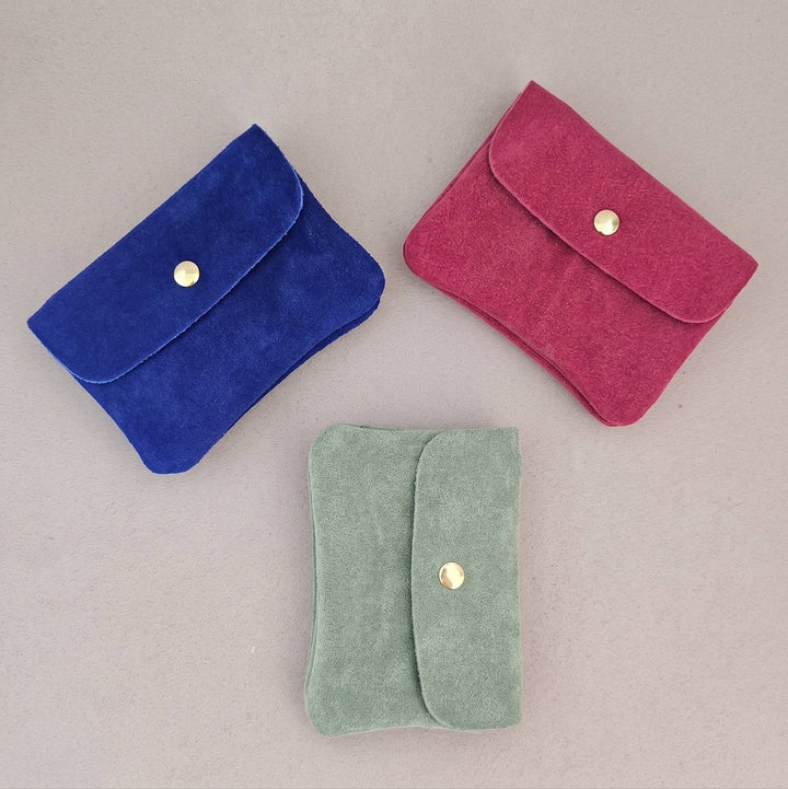Kangood suede-effect leather coin purse: Moutarde daim
