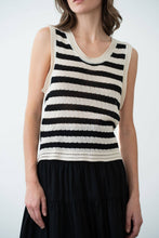 Load image into Gallery viewer, LOOSE STRIPE CROCHET SWEATER VEST
