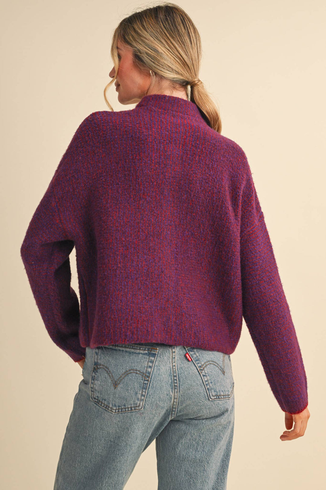 STRIPED SWEATER CARDIGAN WITH COLORFUL BUTTONS MS112