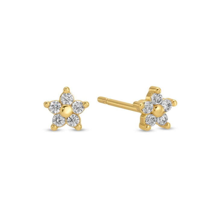 Delicate Flower Studs on Velvet Tag SP403