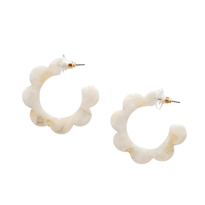 Flora Hoops - Cream // Jewelry, Earrings, Flower SS967