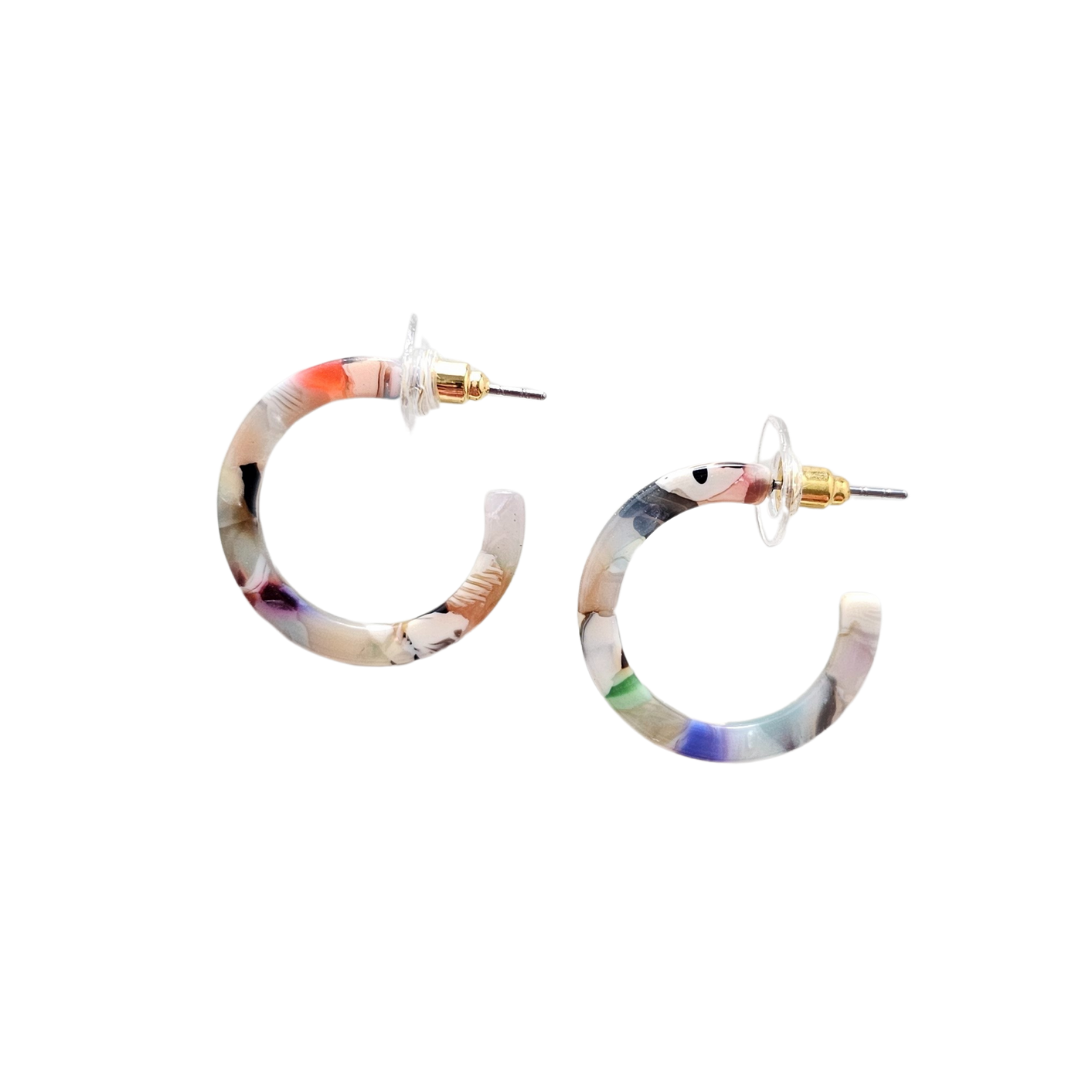 Cam Mini Hoops - Multicolor // Earrings, Gifts, Jewelry, Fall SS602