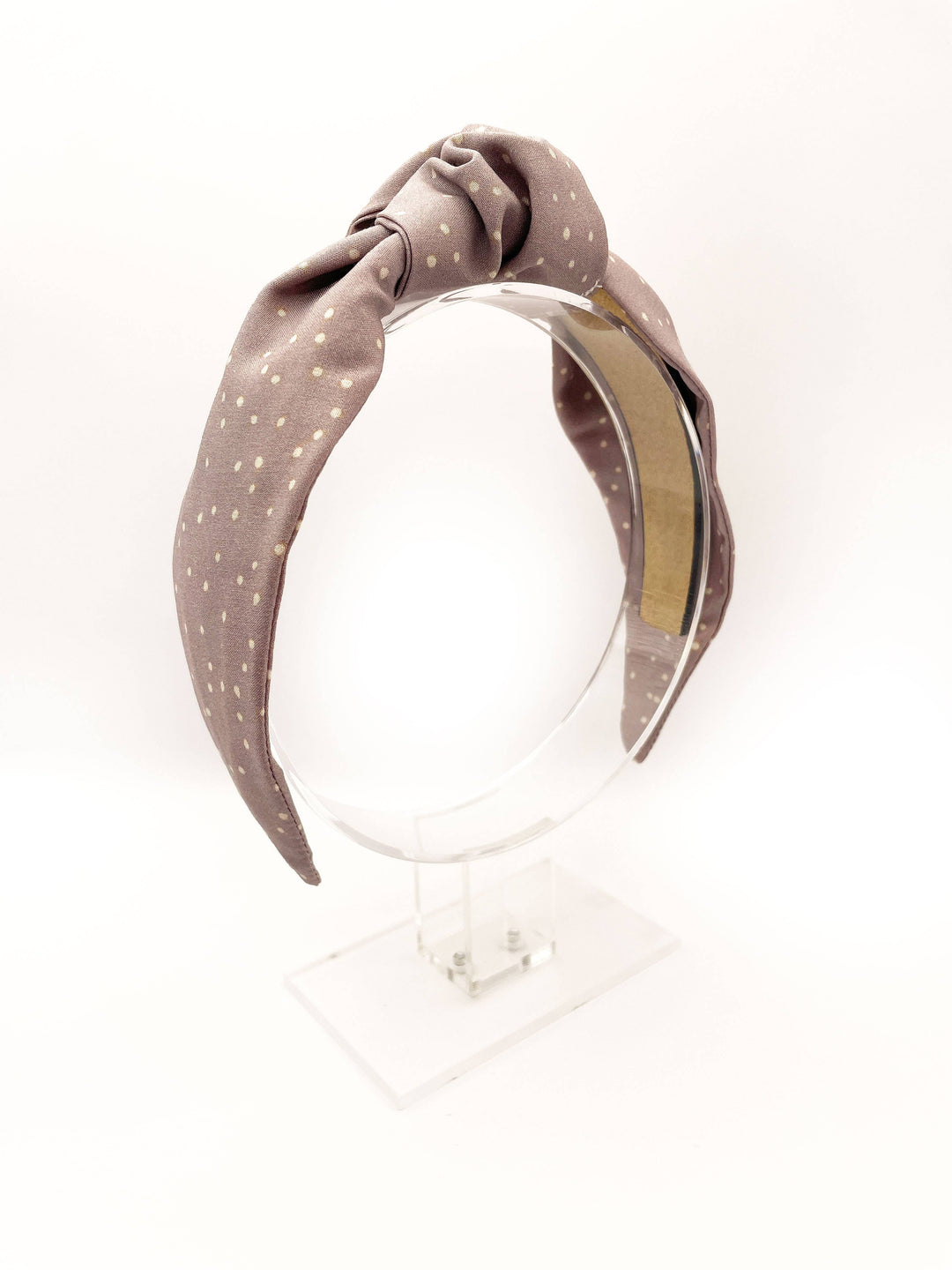 Lavender Purple Womens Knotted Headbands With Polka Dots