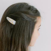 Load image into Gallery viewer, Lake Blue Floral Fabric Hair Clips FC07