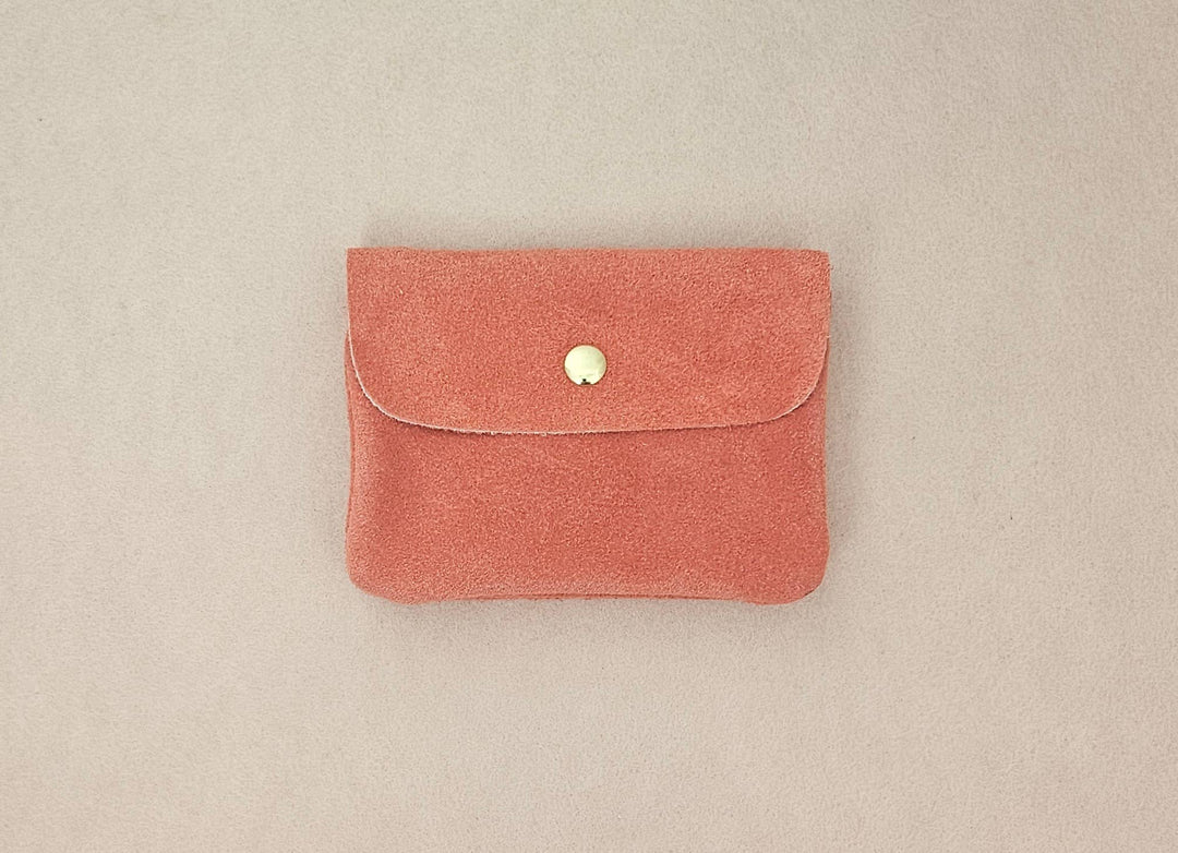 Kangood suede-effect leather coin purse: Amande daim