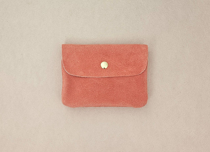 Kangood suede-effect leather coin purse: Amande daim