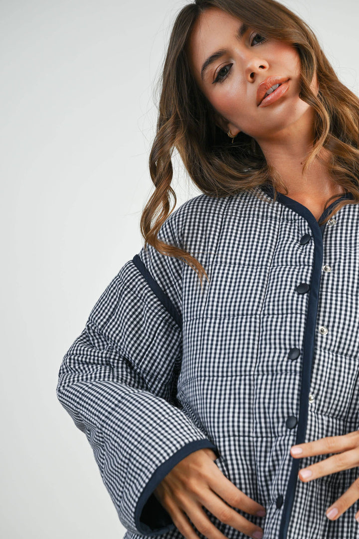 Buttoned Quilted Puffer Jacket - BMJ78