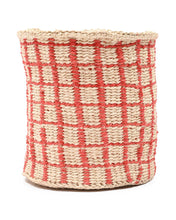 Load image into Gallery viewer, SAHIHI: Red Check Woven Storage Basket