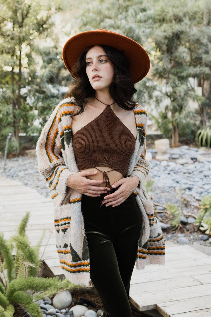 Western Faux Hair Pocket Ruana LT235