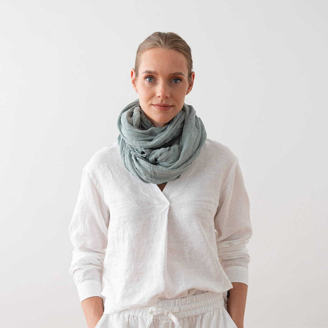 Garza Linen Scarf STORMY SEA LM223
