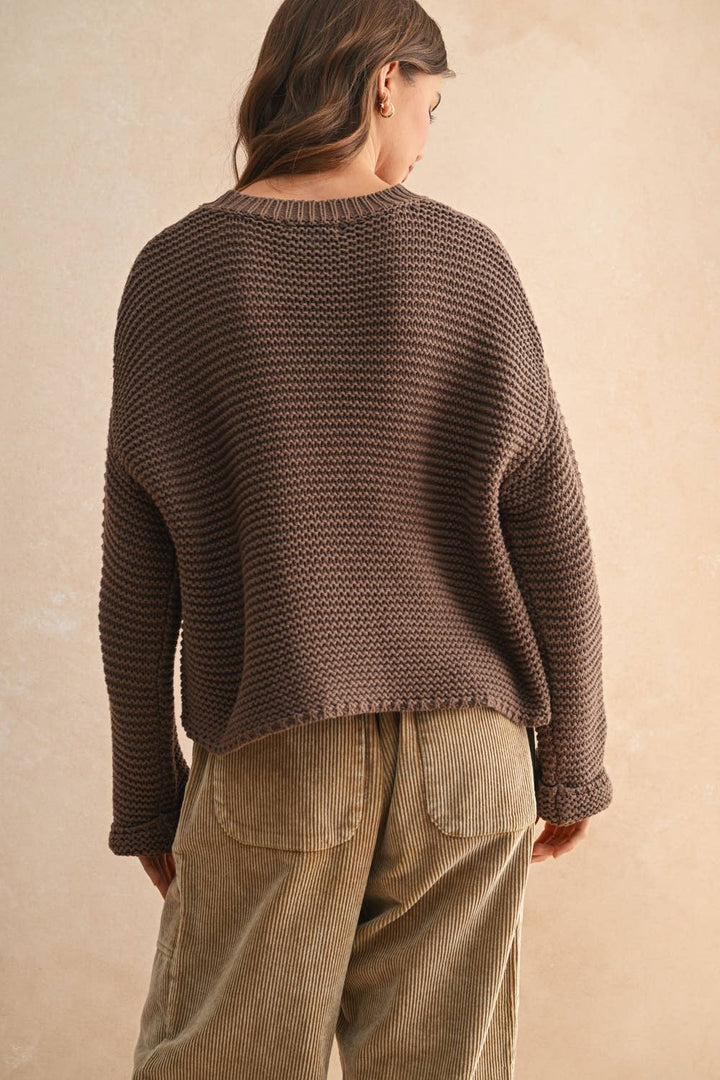 T2694   ROUND NECK SWEATER KNITTED TOP