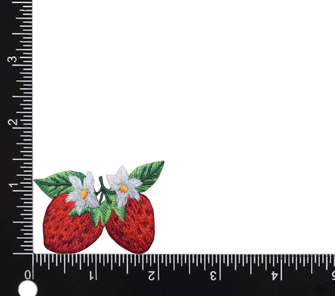 Double Strawberry, Two Strawberries, Fruit, Iron on Patch