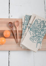 Load image into Gallery viewer, Set of 4 Organic Cotton Herbs Napkins - Green - Herb Plants