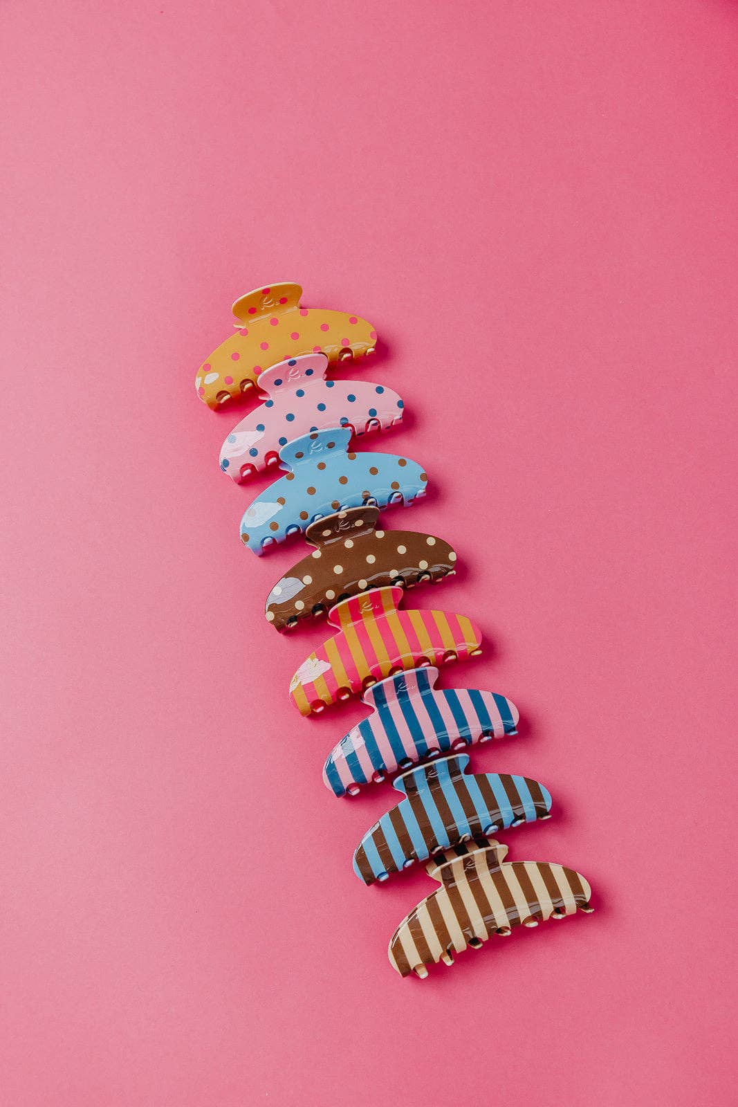 POLKA DOT &amp; STRIPED OVERSIZED CLAWS KX22