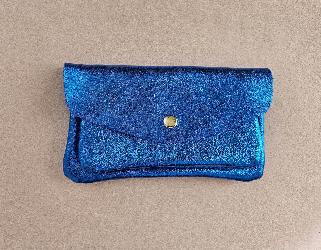 Kangaroo double pocket leather wallet Sky RM37