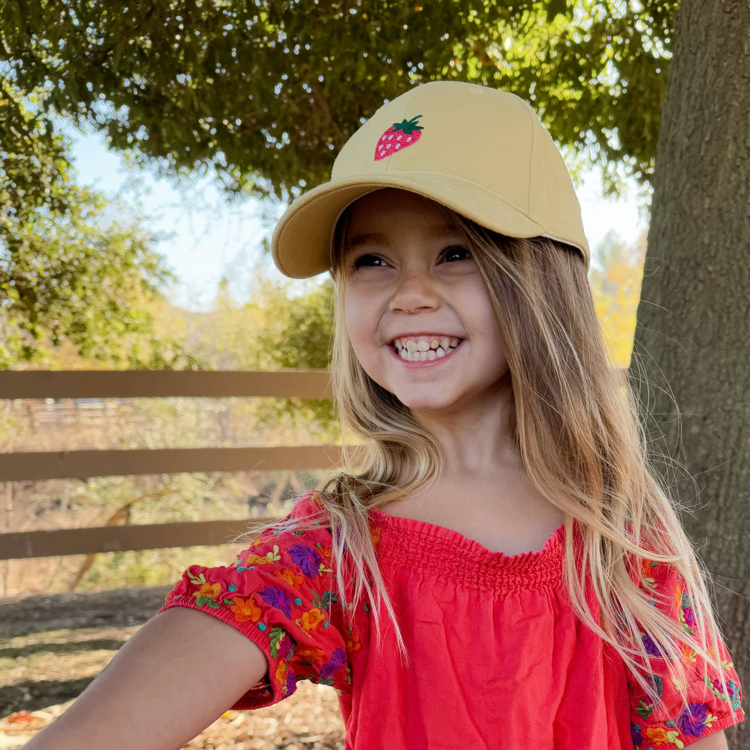 Kids Baseball Hat - Red Strawberry - 3-7 years PP438
