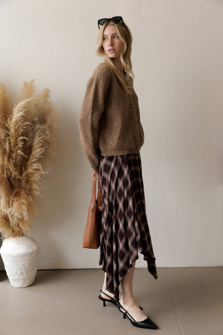 JT111 - TEXTURED KNIT BUTTON-UP CARDIGAN