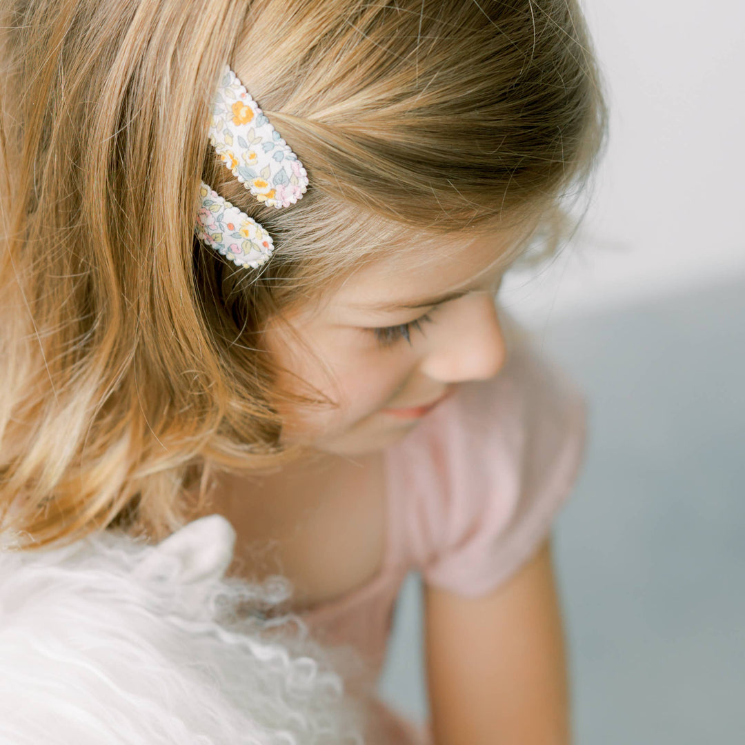 Pink Raised Stitch Fabric Hair Clips FC97