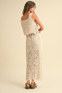 T5515ST   FLOWER CROCHET SLEEVELESS TOP