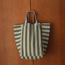 Load image into Gallery viewer, ELISABETH TOTE BAG STRIPES OLIVE / BLUE