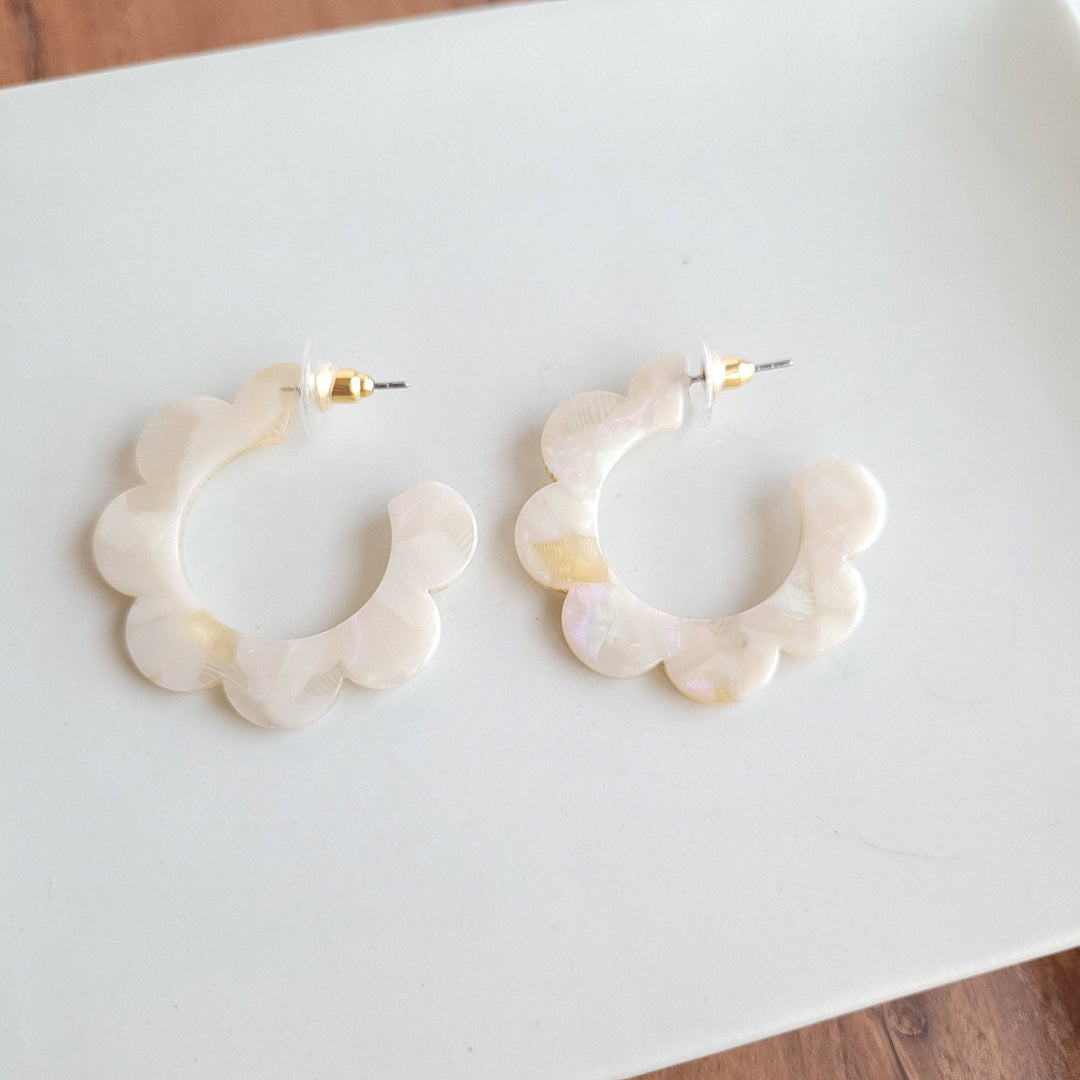 Flora Hoops - Cream // Jewelry, Earrings, Flower SS967