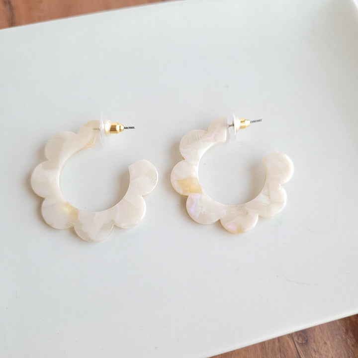 Flora Hoops - Cream // Jewelry, Earrings, Flower SS967