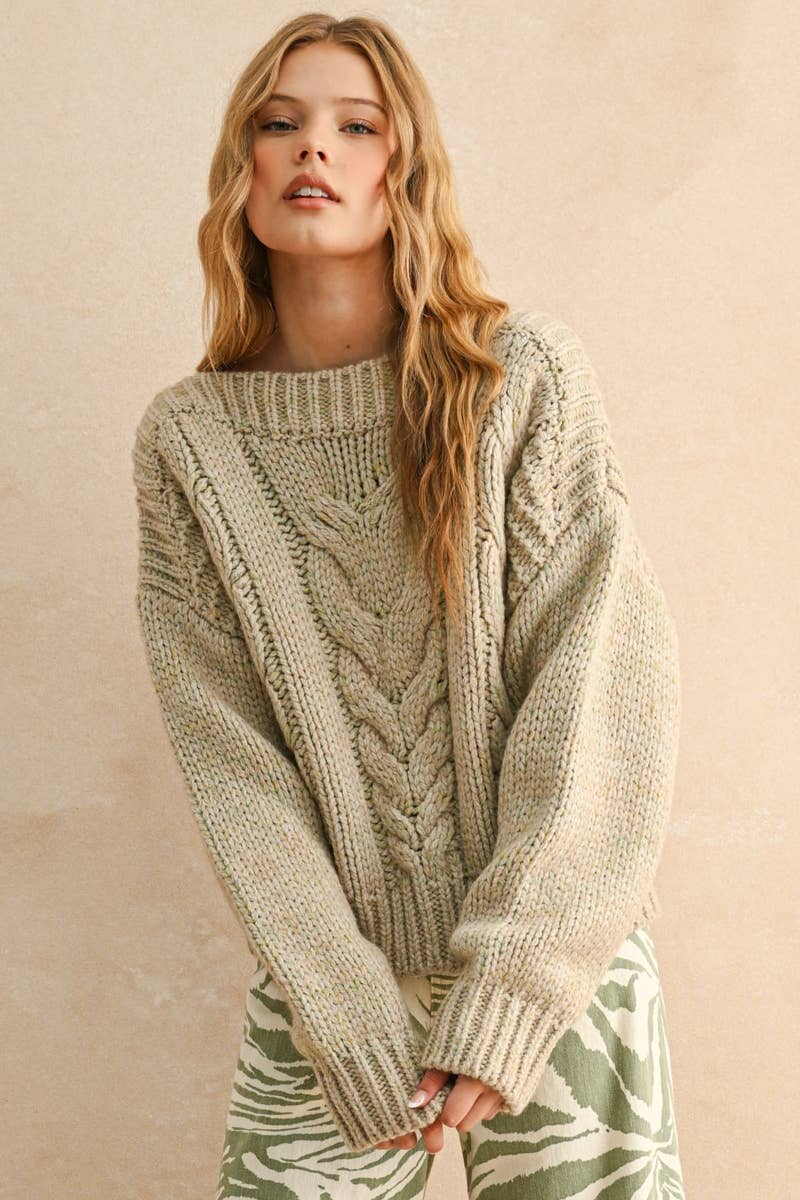 T539 CHUNKY CABLE SWEATER TOP