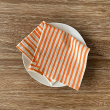 Load image into Gallery viewer, Natural Cotton Cloth Napkins, Fresh Painterly Stripes BB22