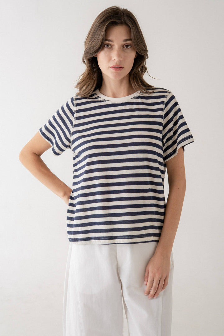 CLASSIC BOLD STRIPE CREW TEE EG98