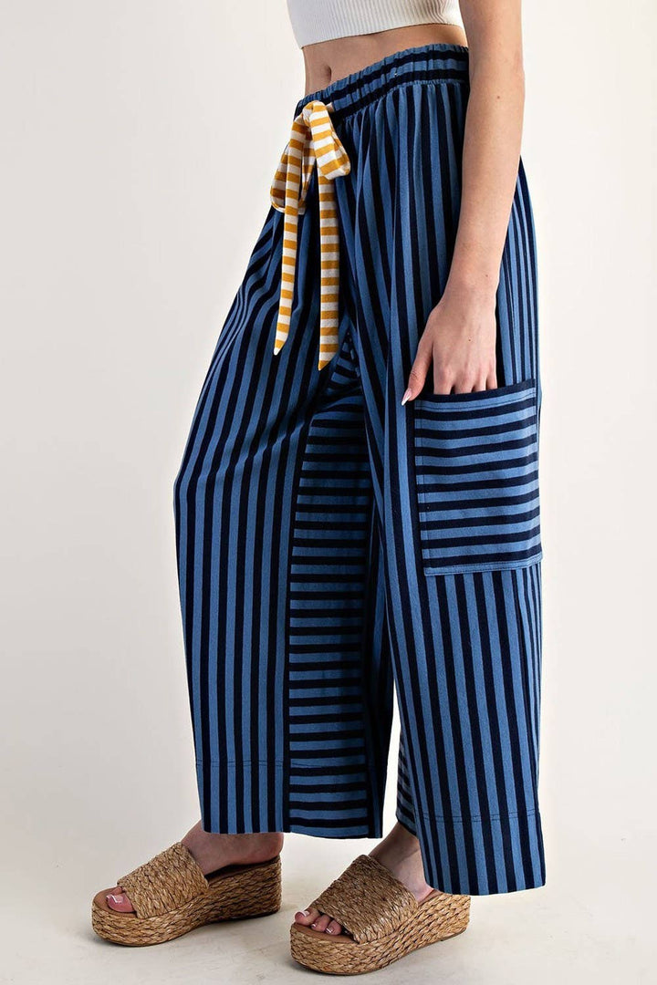 PL7632 - STRIPED SIDE POCKET PANTS