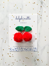 Load image into Gallery viewer, Kids&#39; Cherry Pom Pom Hair Clip