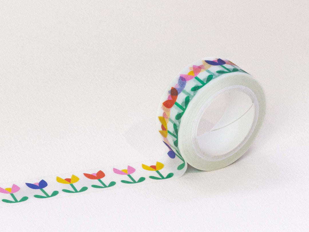 Tulip Dance 15mm • Retro Floral Washi Tape MD235