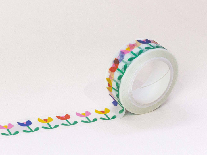 Tulip Dance 15mm • Retro Floral Washi Tape MD235