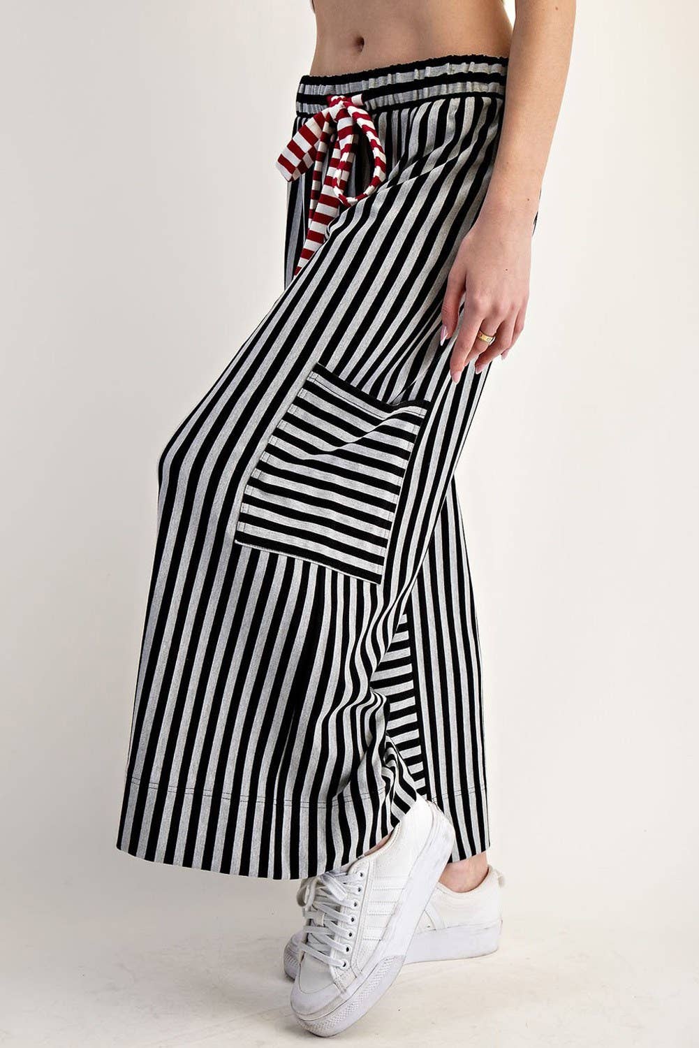 PL7632 - STRIPED SIDE POCKET PANTS