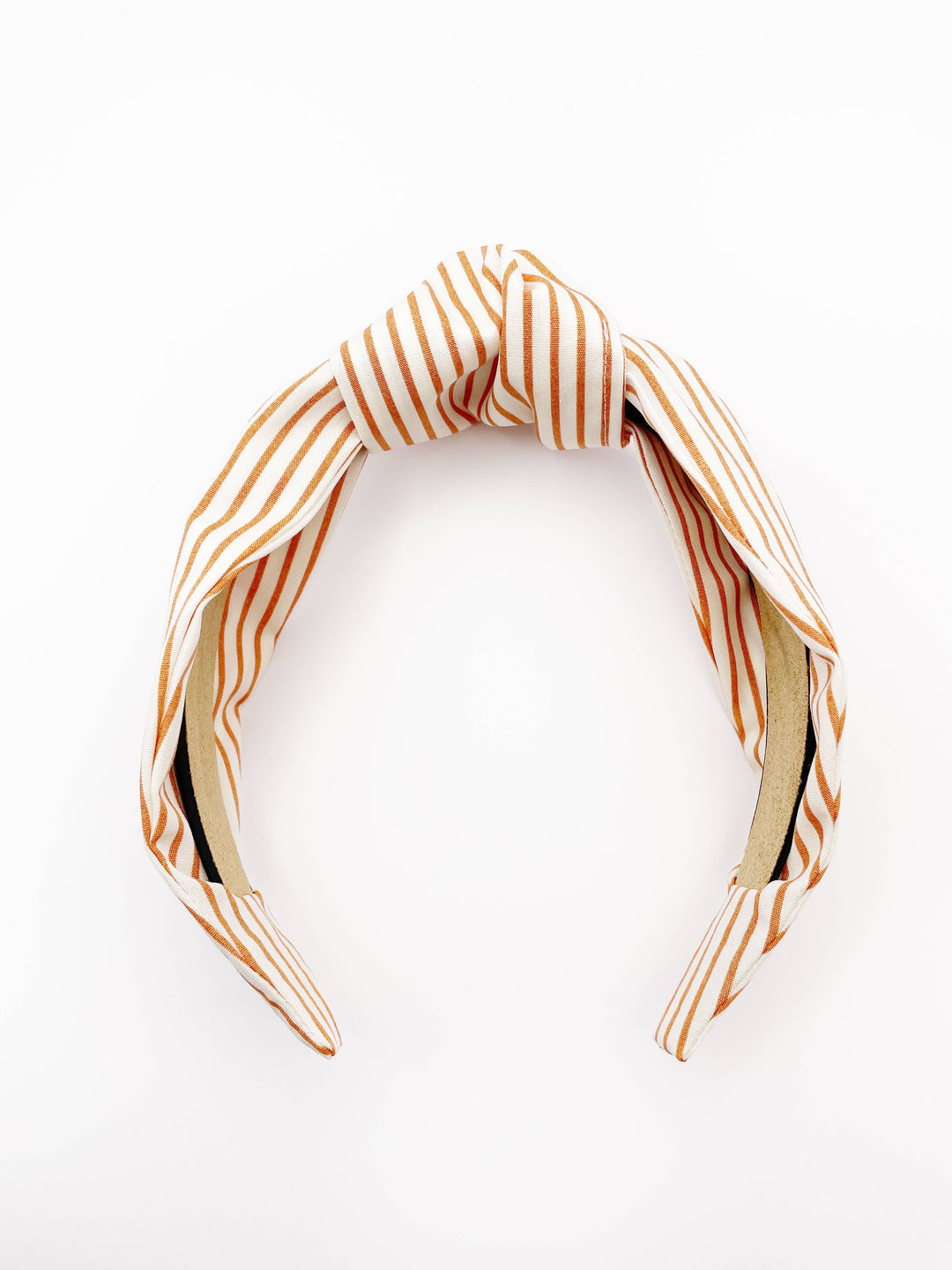 Copper Striped Knotted Headbands For Women, Tan Headbands