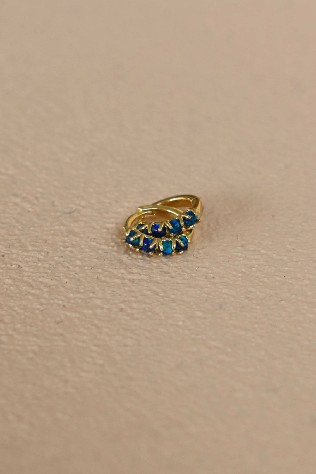 DARK BLUE OPAL MINI HOOPS KW96