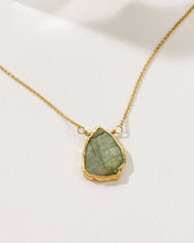Load image into Gallery viewer, Earth, Wind and Fire Genuine Stone Necklace Gold-Labradorite LN06