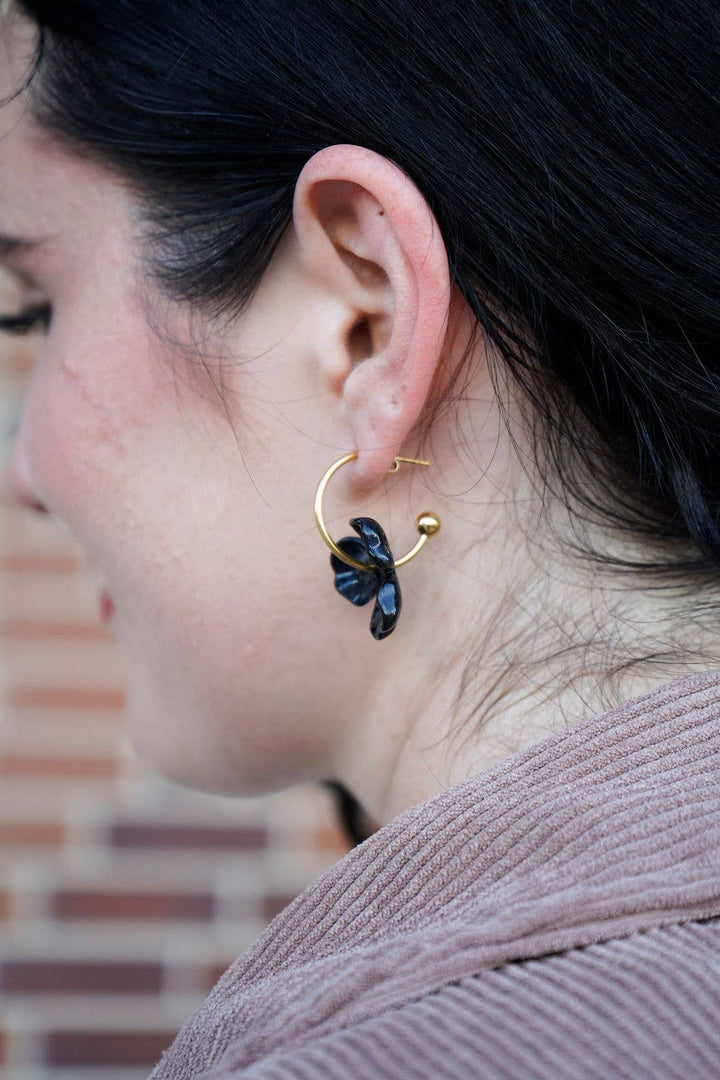 Magnolia Hoops - Black // Jewelry, Earrings, Fall SS237